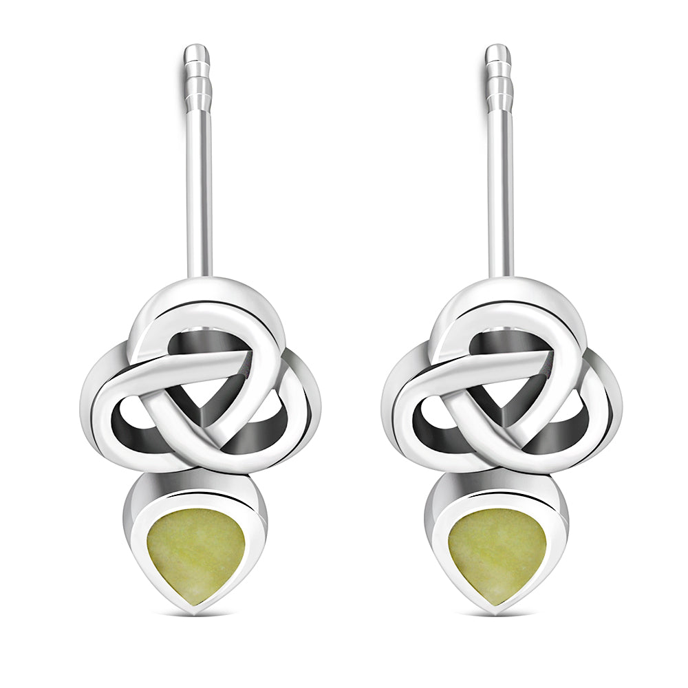 Scottish Marble Studs - Triquetra Drop