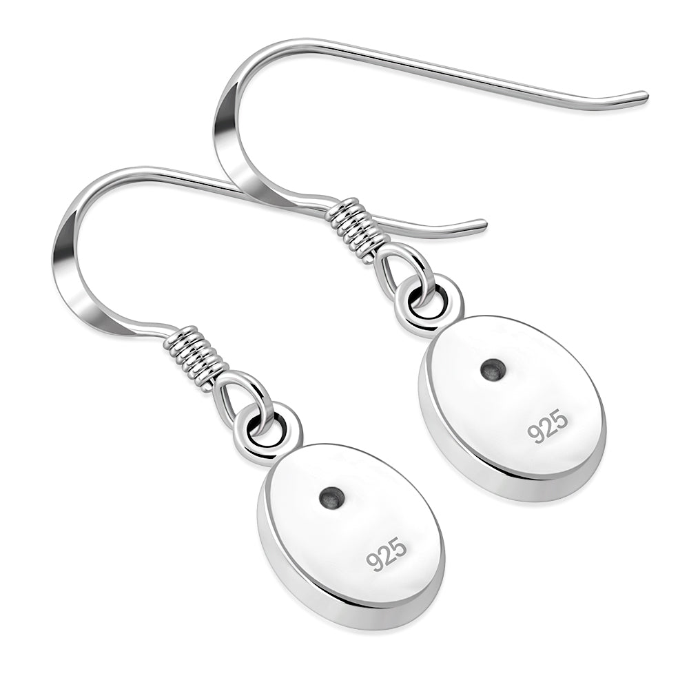 Contemporary Stone Earrings - Sleek Ovals with Scottish Marble