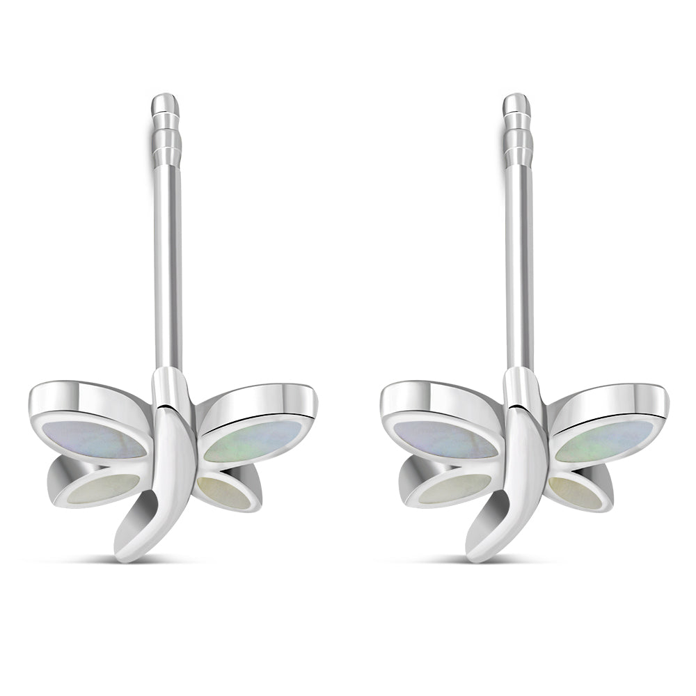 Contemporary Earrings- Butterfly Studs Mother of Pearl