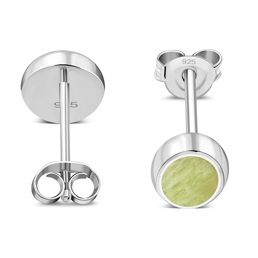 Scottish Marble Studs - Thick Oval