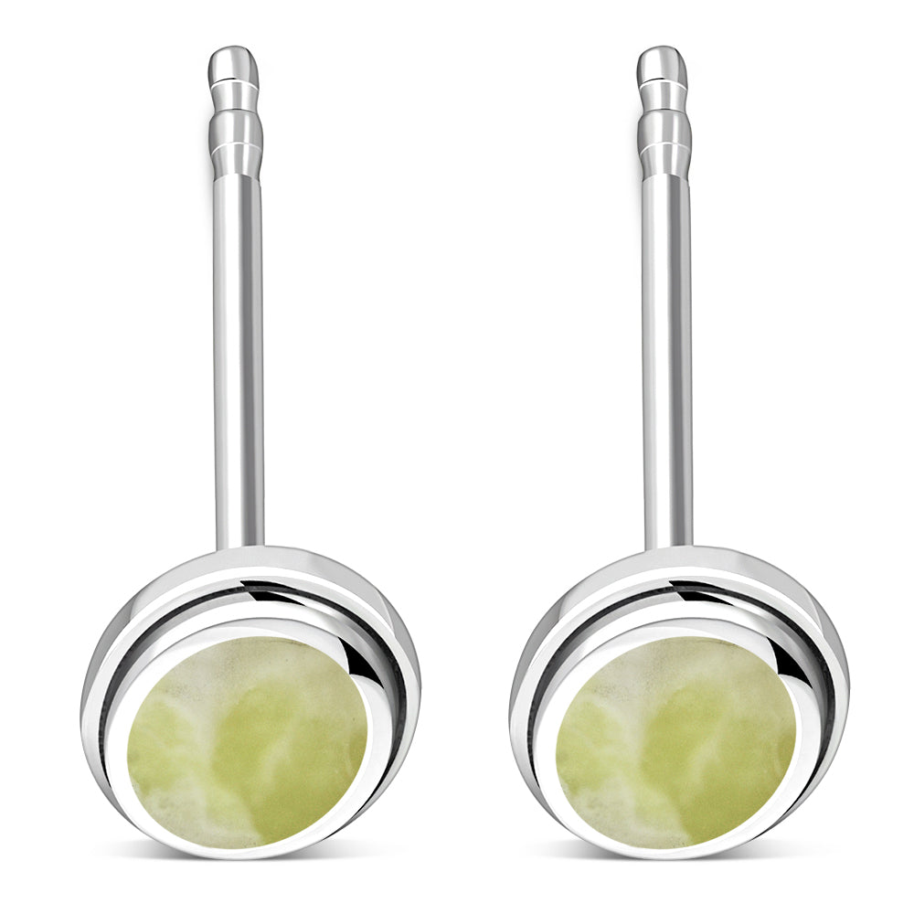 Scottish Marble Studs - Carved Oval Setting