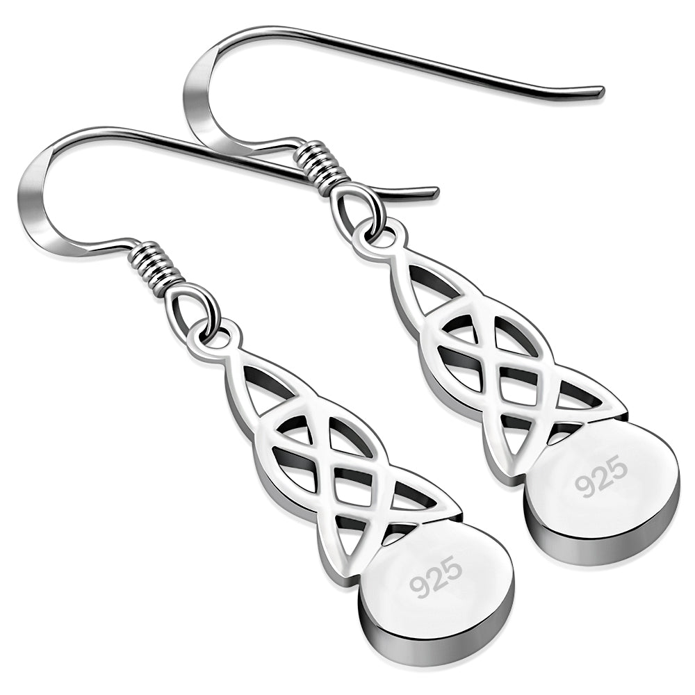 Celtic Earrings Earrings - Hanging Celtic Knot with Mother of Pearl