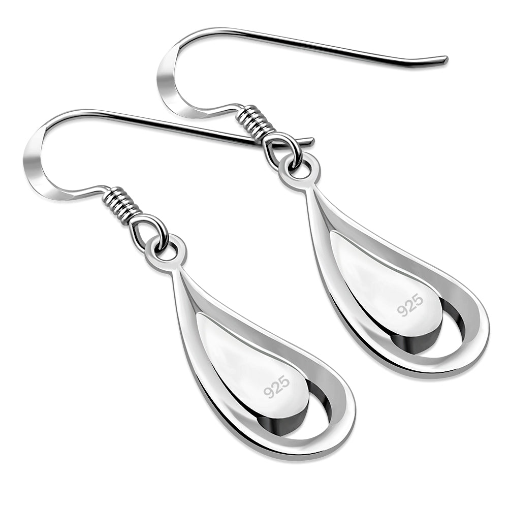 Scottish Marble Earrings - Open Raindrop