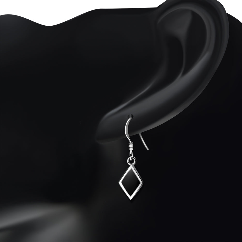 Contemporary Stone Earrings - Diamonds with Black Onyx
