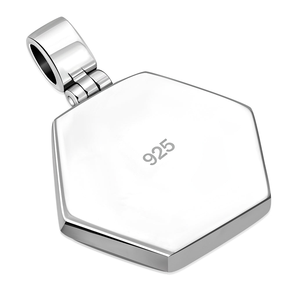 Contemporary Stone Hexagon Pendant with Scottish Marble