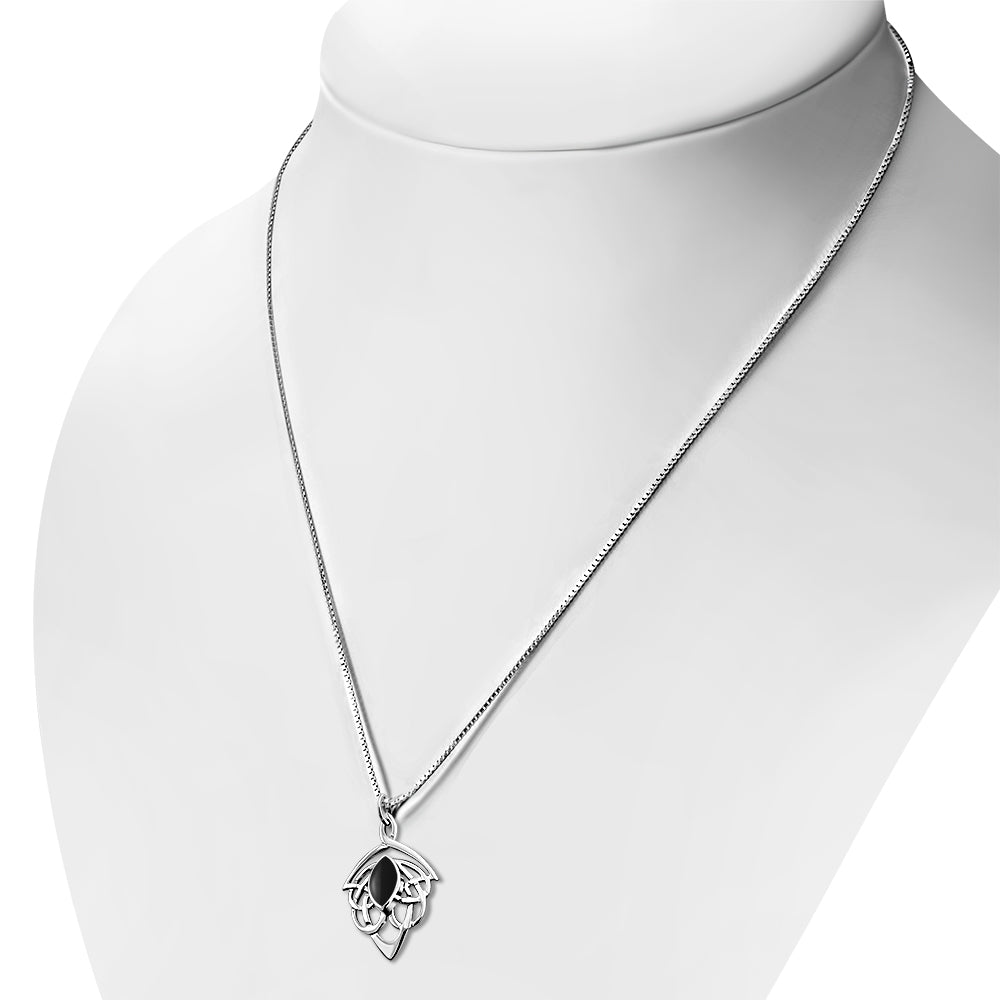 Celtic Stone Pendant- Feather Knot