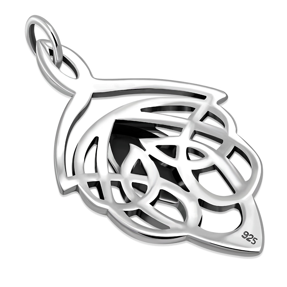 Celtic Stone Pendant- Feather Knot