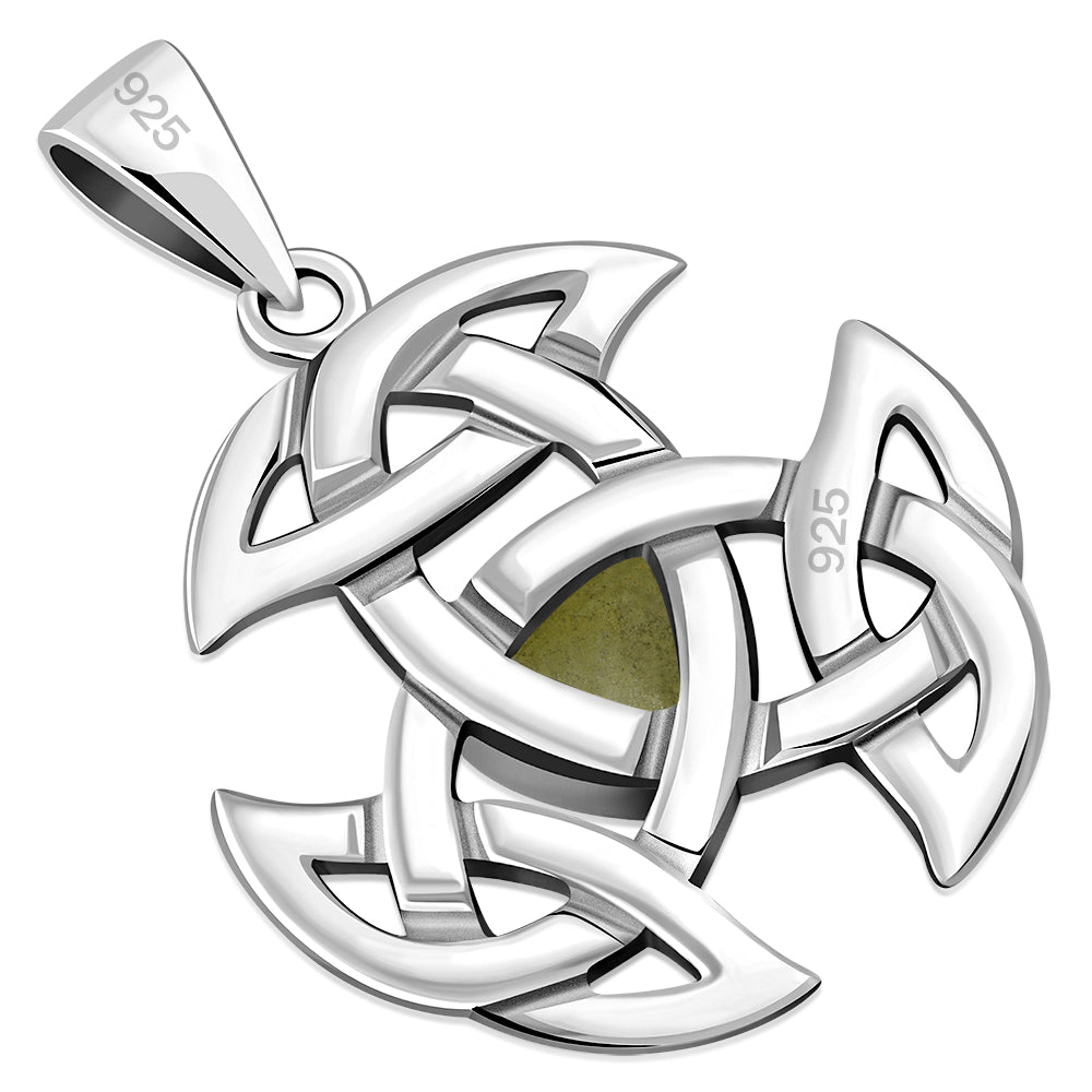 Scottish Marble Pendant - Triple Trinity with Triangular Stone