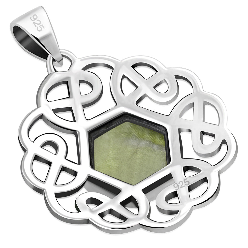 Scottish Marble Pendant - Six Knot with Hexagon