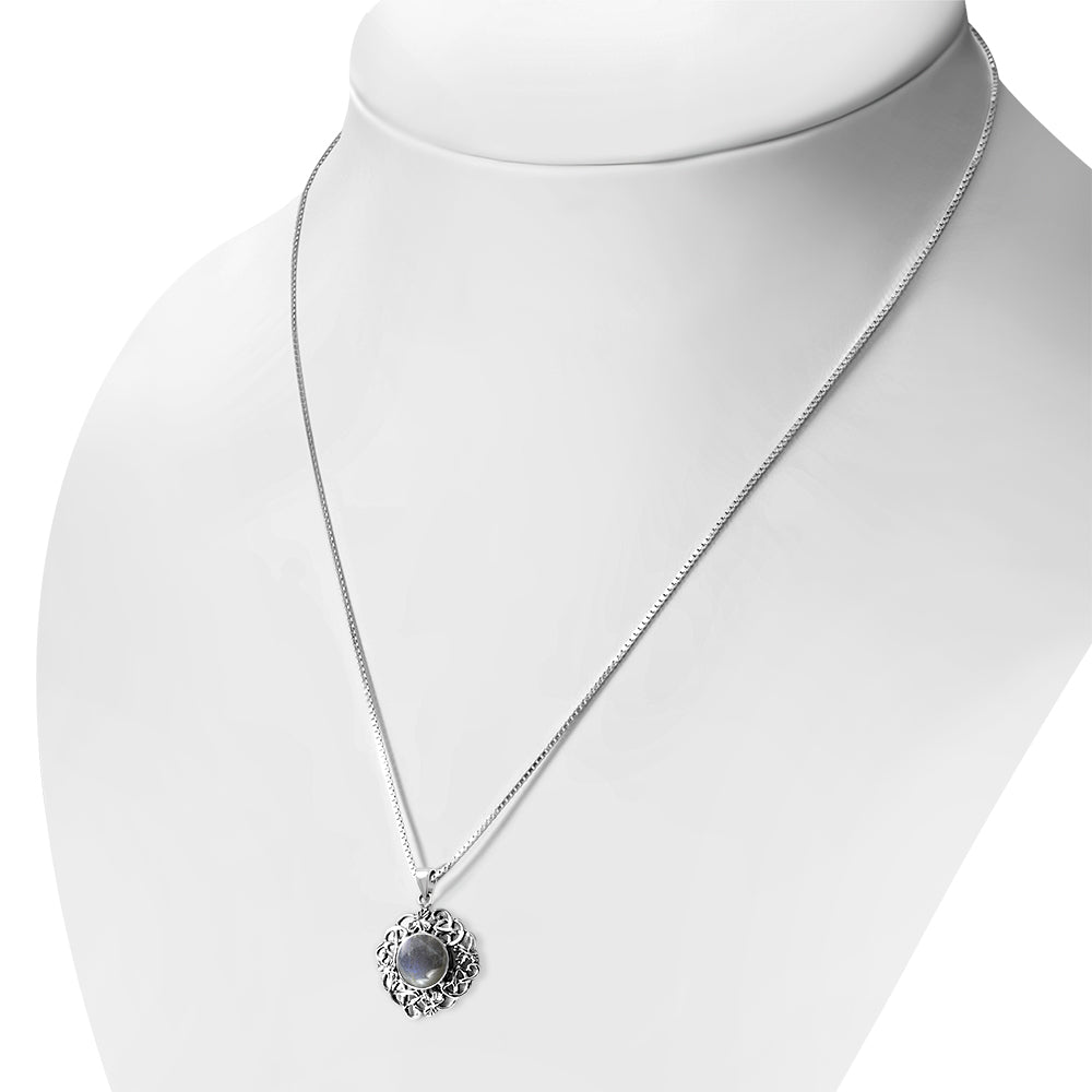 Celtic Stone Pendant - The Knot with Labradorite