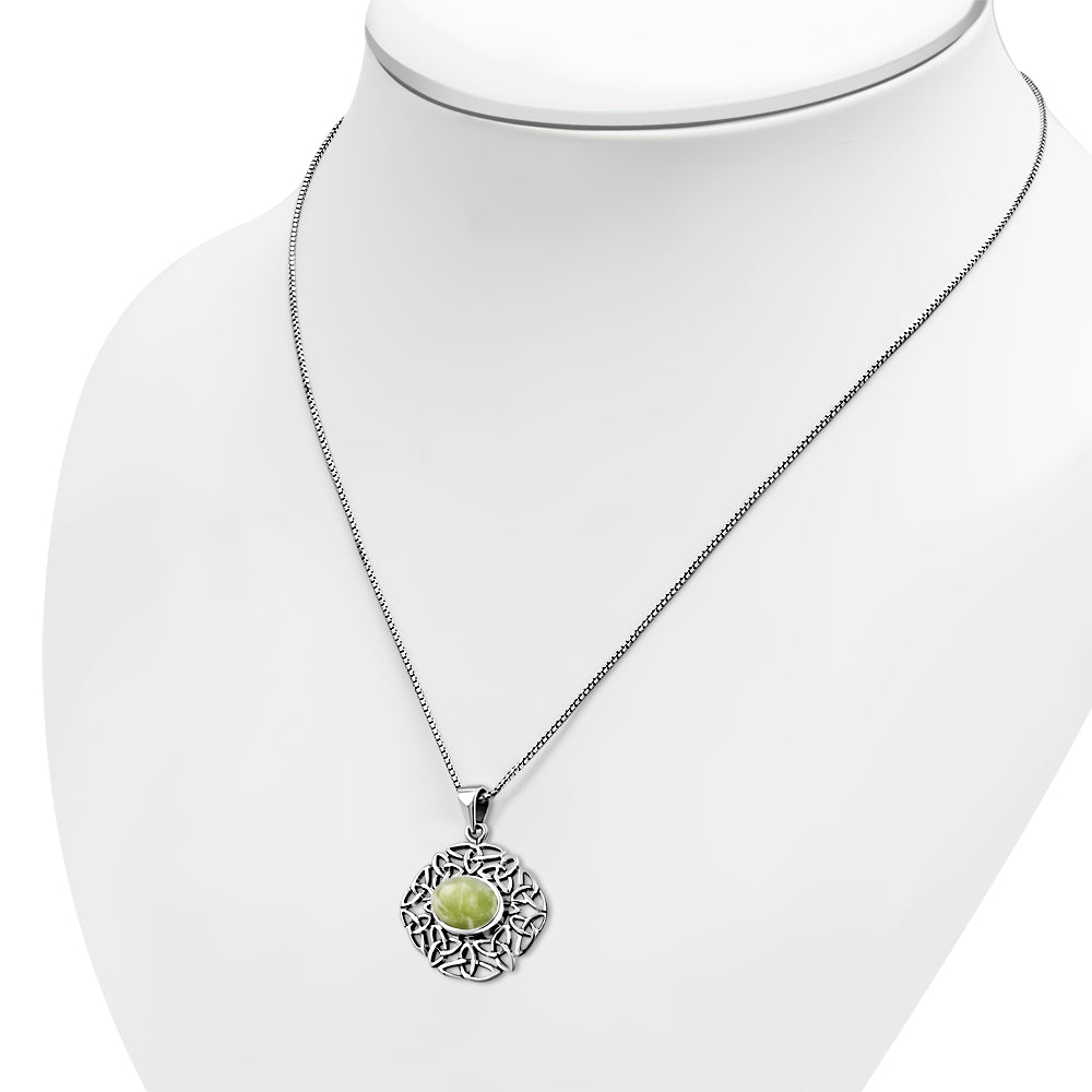 Scottish Marble Pendant - Knotted Triquetra Border
