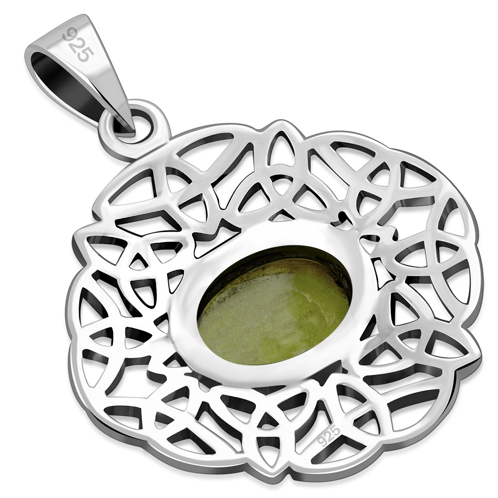 Scottish Marble Pendant - Knotted Triquetra Border