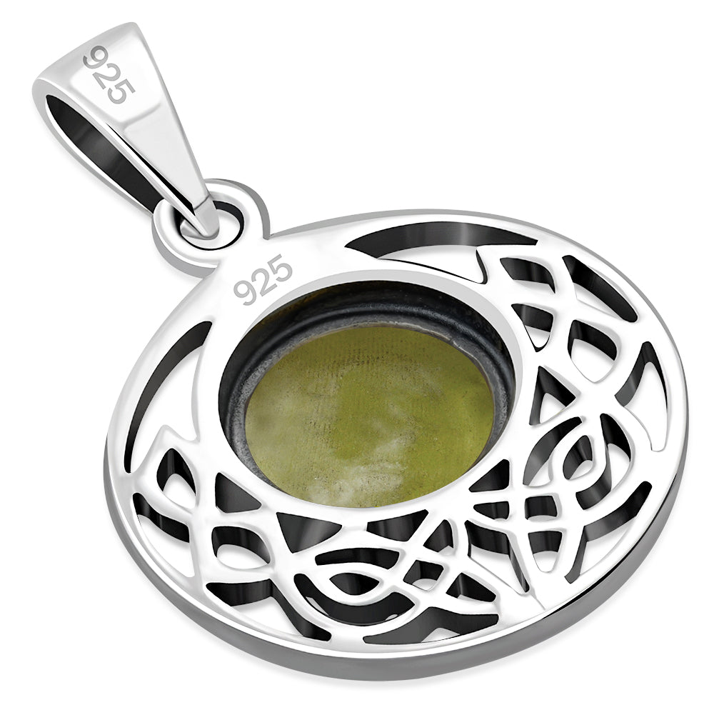Scottish Marble Pendant - Filled Half Moon Knot