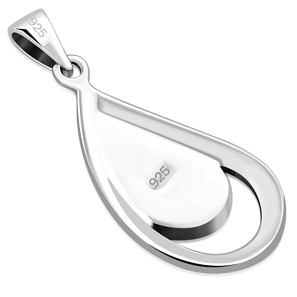 Contemporary Stone Pendant- Framed Drop with Scottish Marble