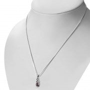 Celtic Stone Pendant - Geometric Embrace with Red Garnet