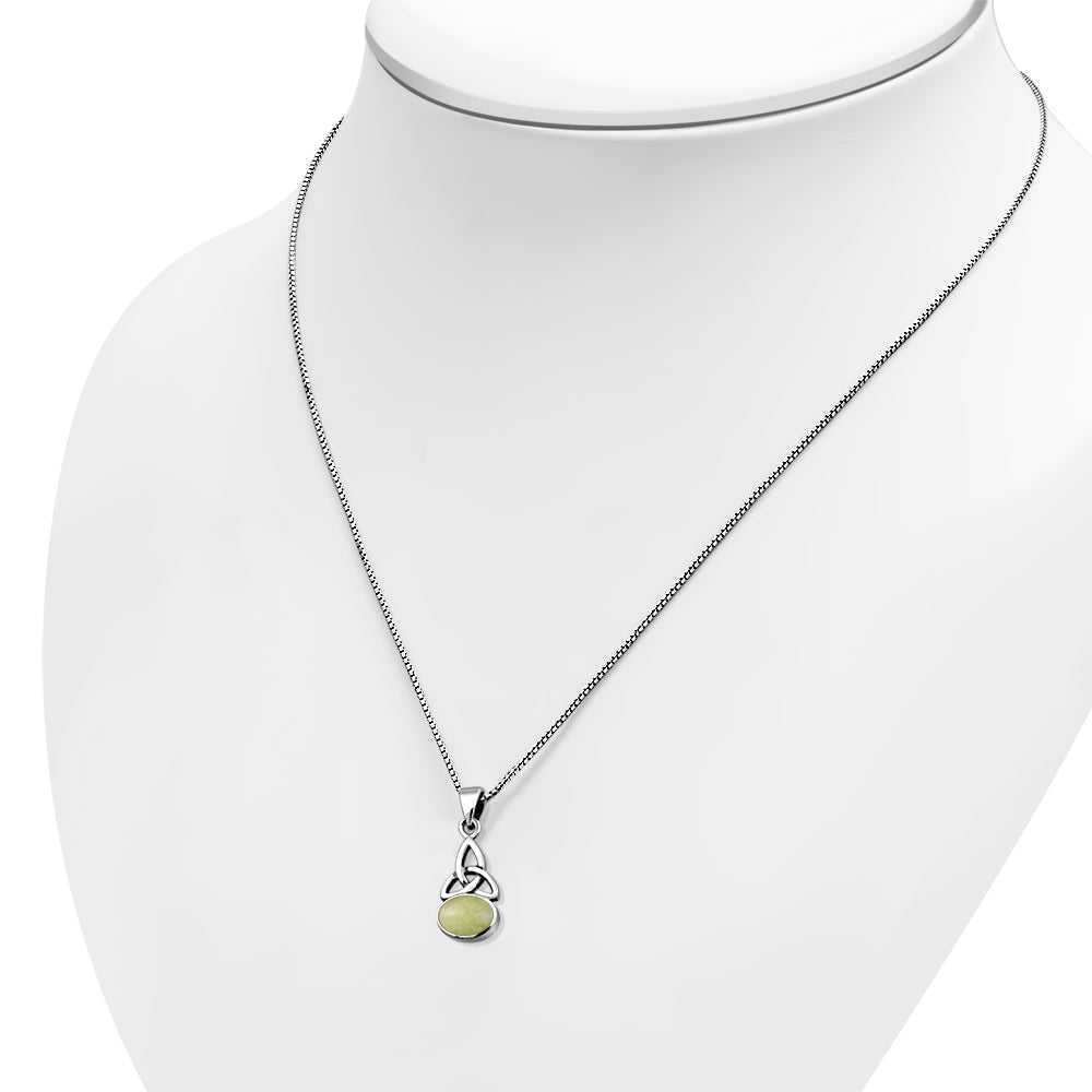 Scottish Marble Pendant - Triquetra Oval Drop