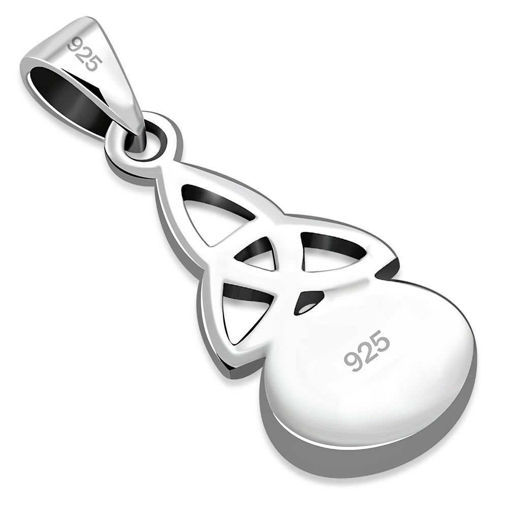 Scottish Marble Pendant - Triquetra Oval Drop