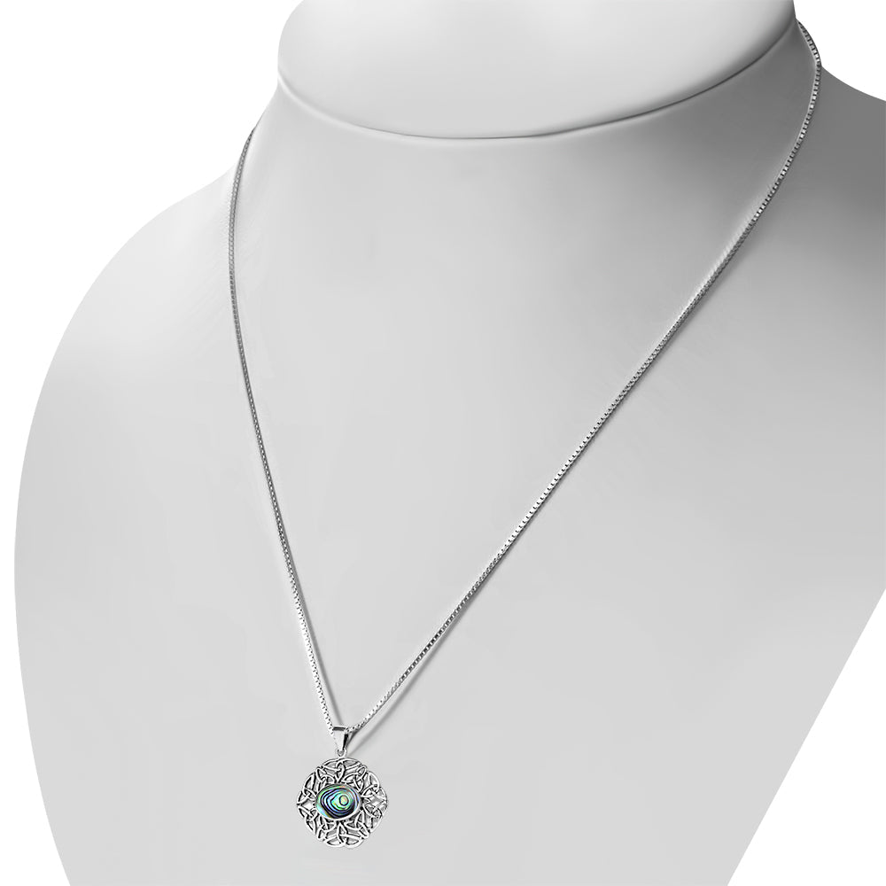 Celtic Stone Pendant - Trinity Frame with Abalone Shell