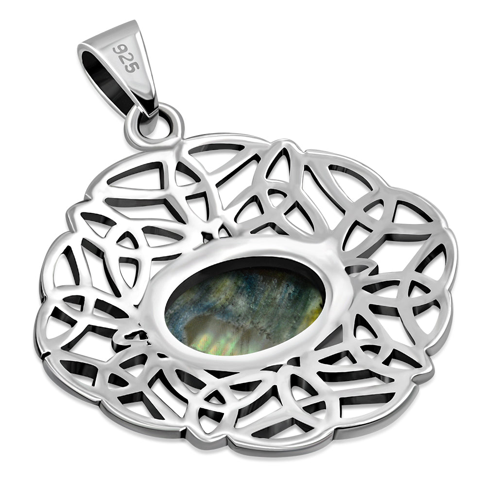 Celtic Stone Pendant - Trinity Frame with Abalone Shell