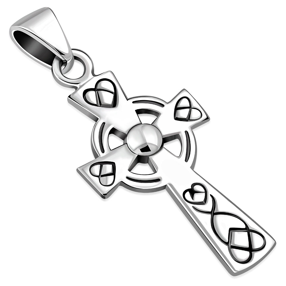 Celtic Cross Pendant - Looped Heart
