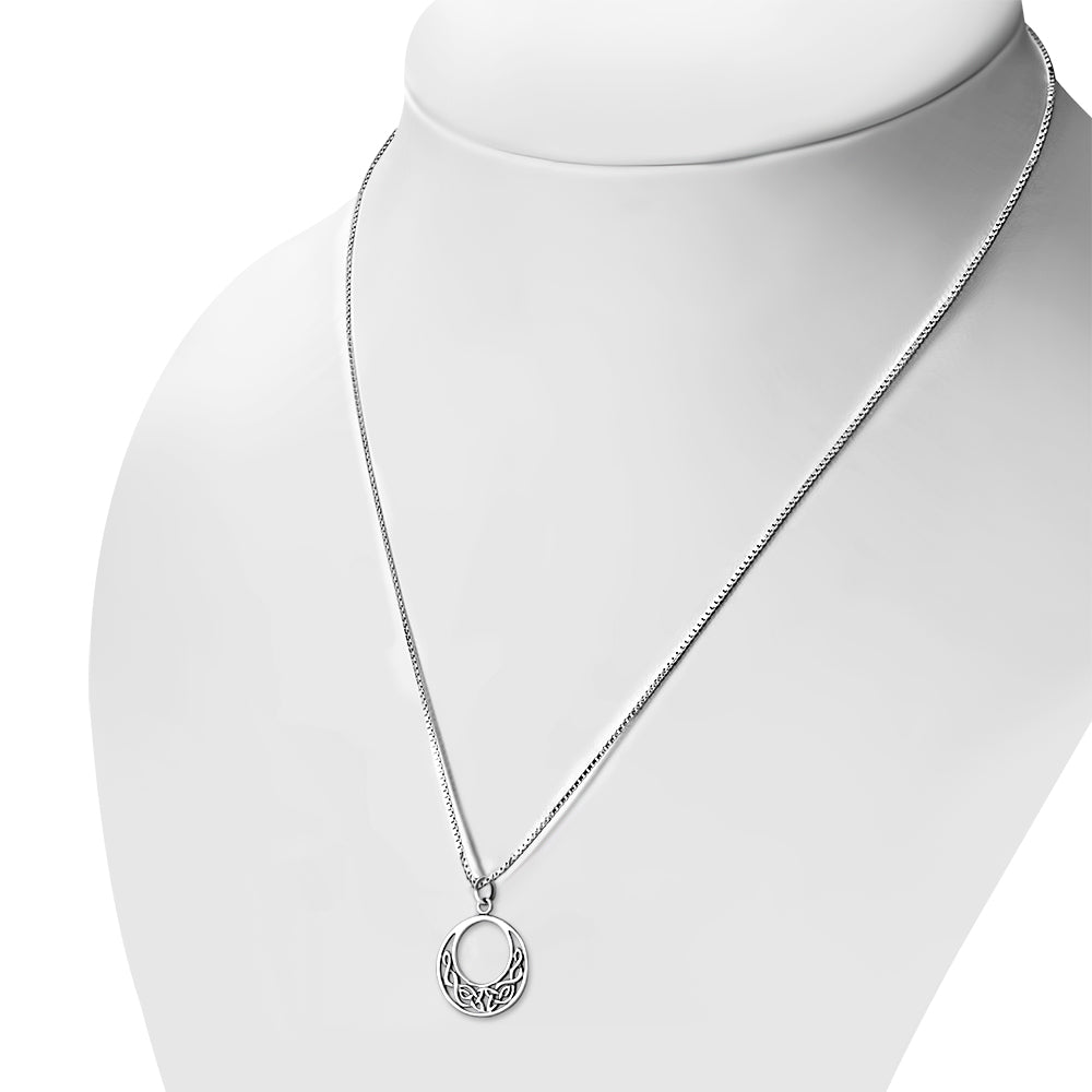 Celtic Knot Pendant - Flat Half Moon Kells Knot