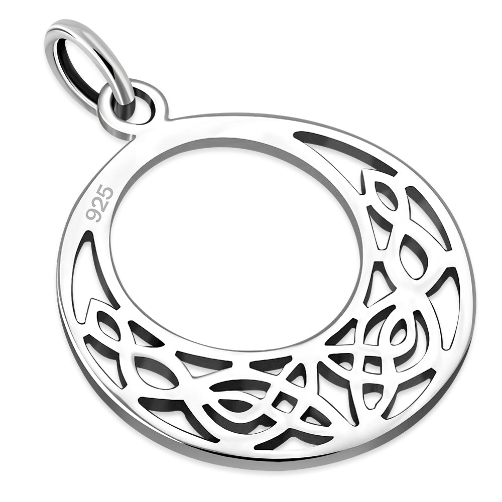 Celtic Knot Pendant - Flat Half Moon Kells Knot