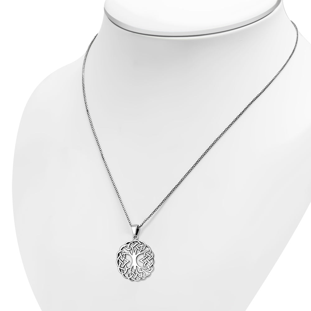 Tree of Life Pendant - Celtic Crown and Roots