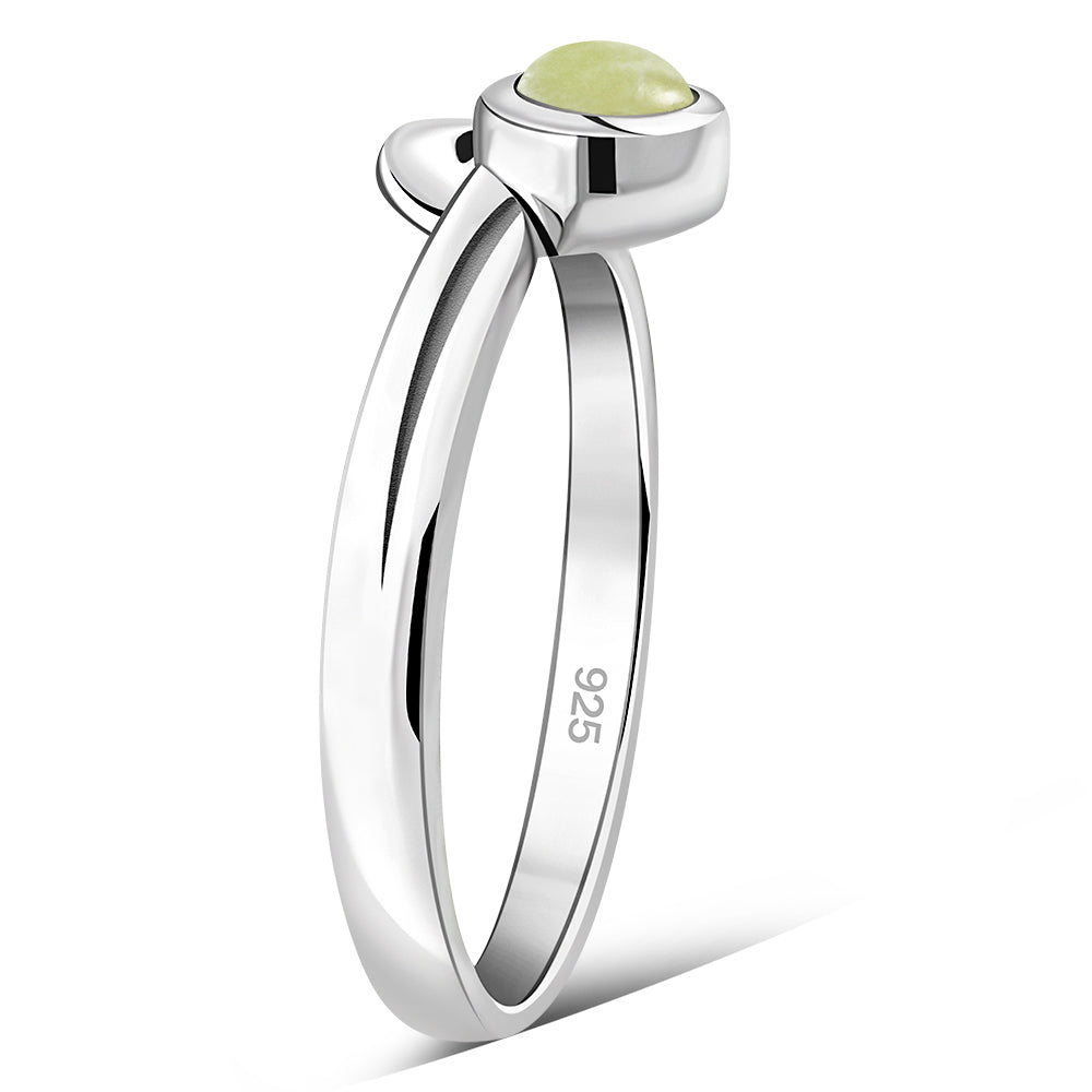 Contemporary Stone Ring- Modern Hook with Scottish Marble