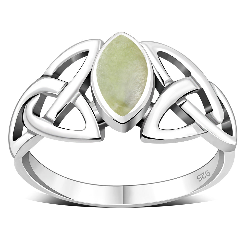 Scottish Marble Ring - Marquise Triquetra (Medium)