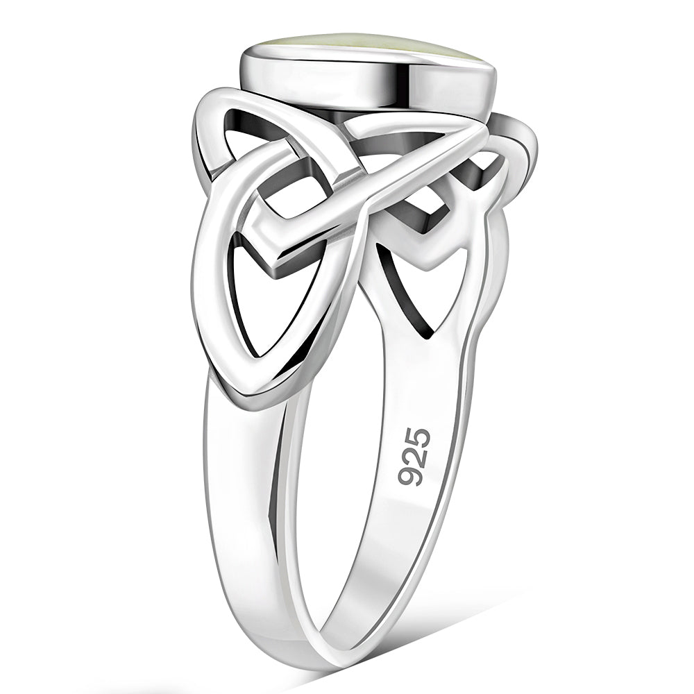 Scottish Marble Ring - Marquise Triquetra (Medium)