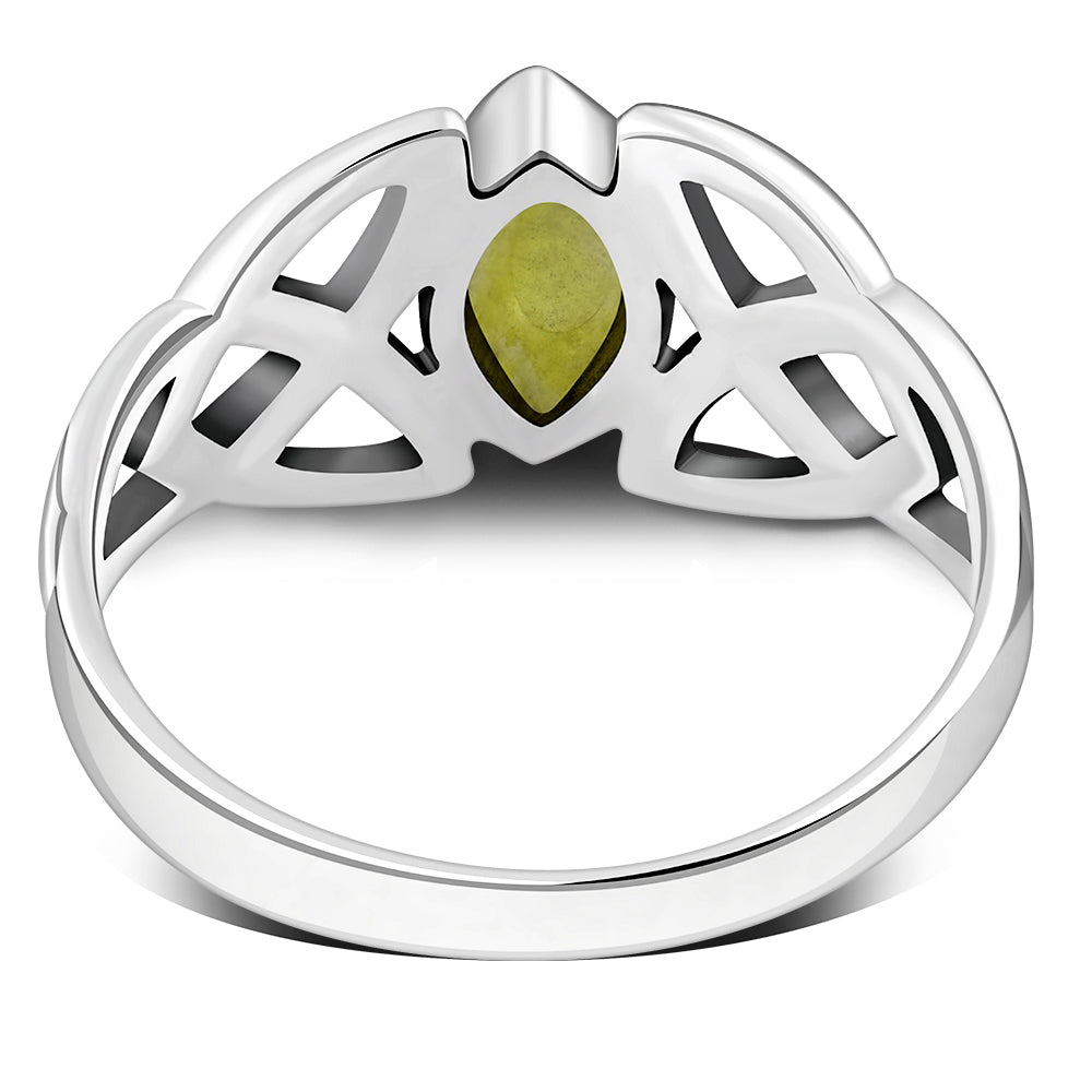 Scottish Marble Ring - Marquise Triquetra (Medium)