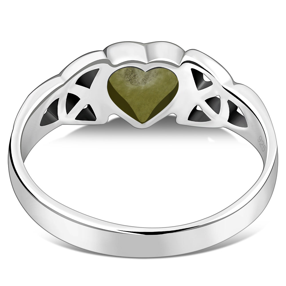 Scottish Marble Ring - Love Heart and Trinity