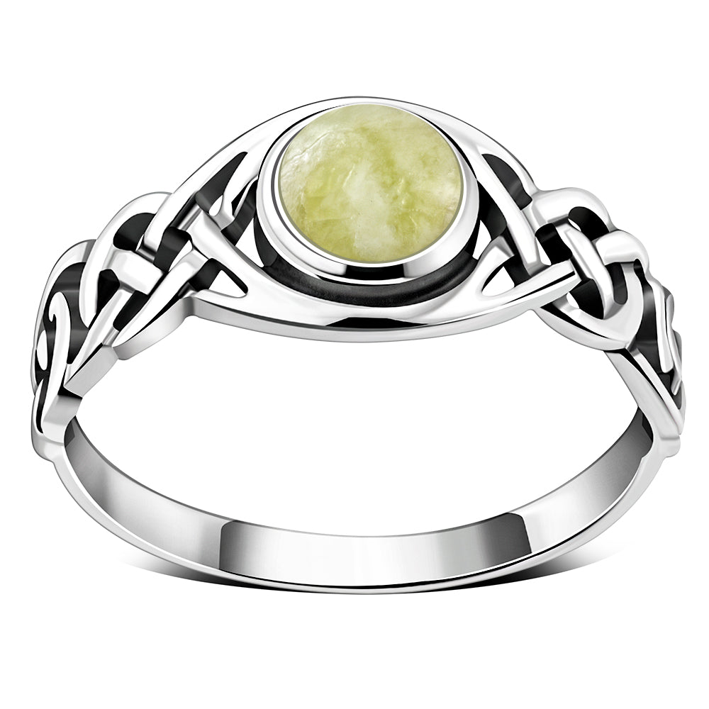 Scottish Marble Ring - Intricate Looped Frame