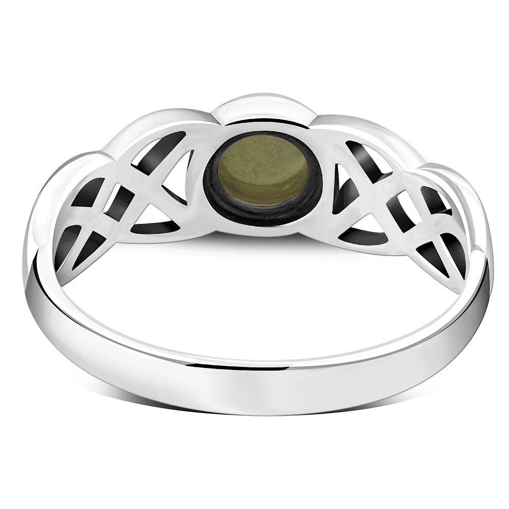 Scottish Marble Ring - Tapered Celtic Knot
