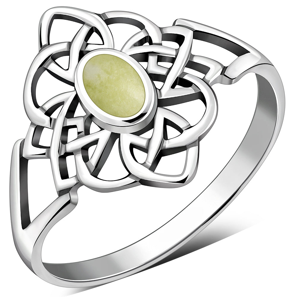 Scottish Marble Ring - Narrow Celtic Border