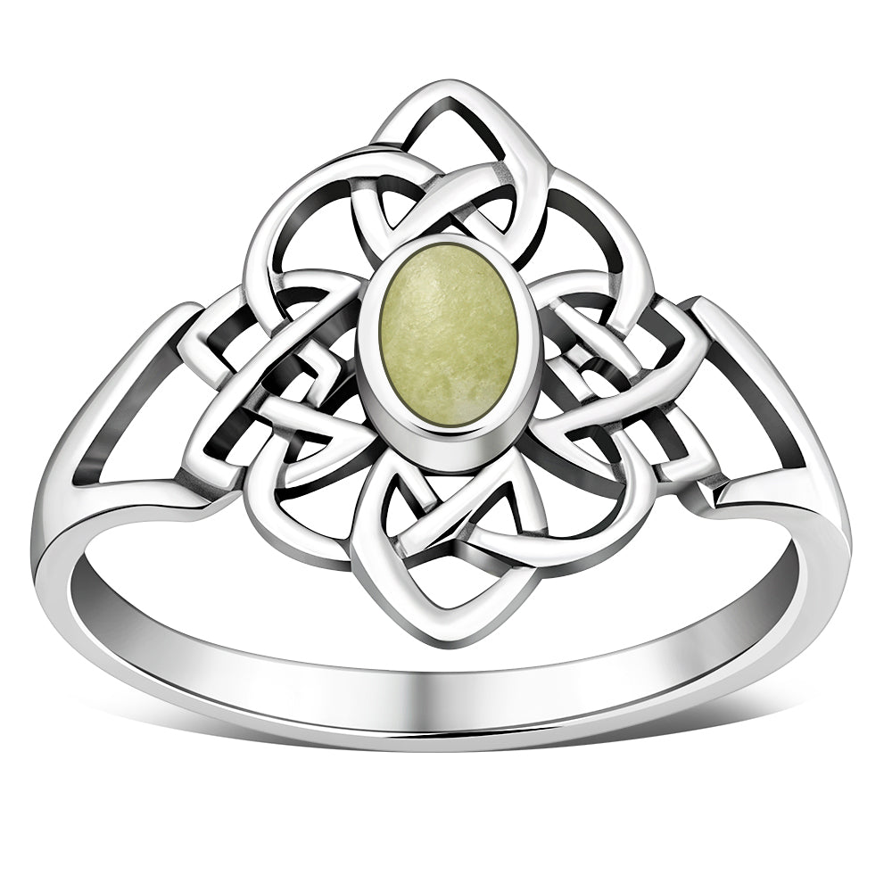 Scottish Marble Ring - Narrow Celtic Border