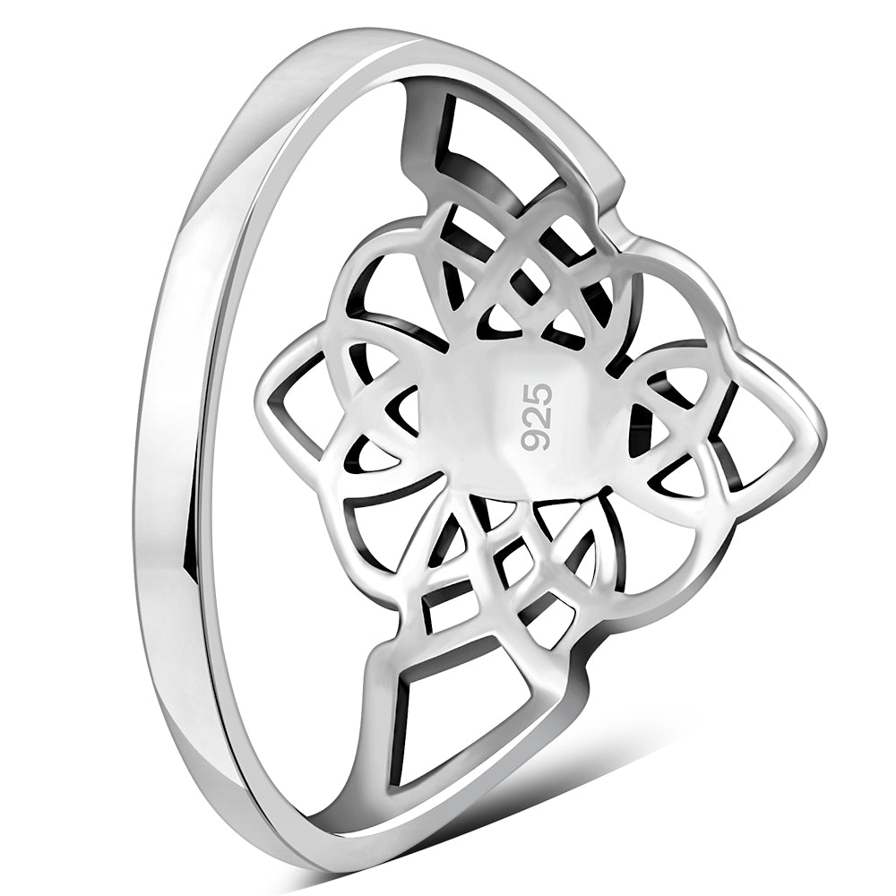 Scottish Marble Ring - Narrow Celtic Border