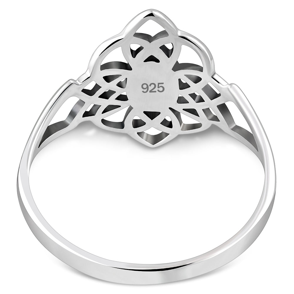 Scottish Marble Ring - Narrow Celtic Border