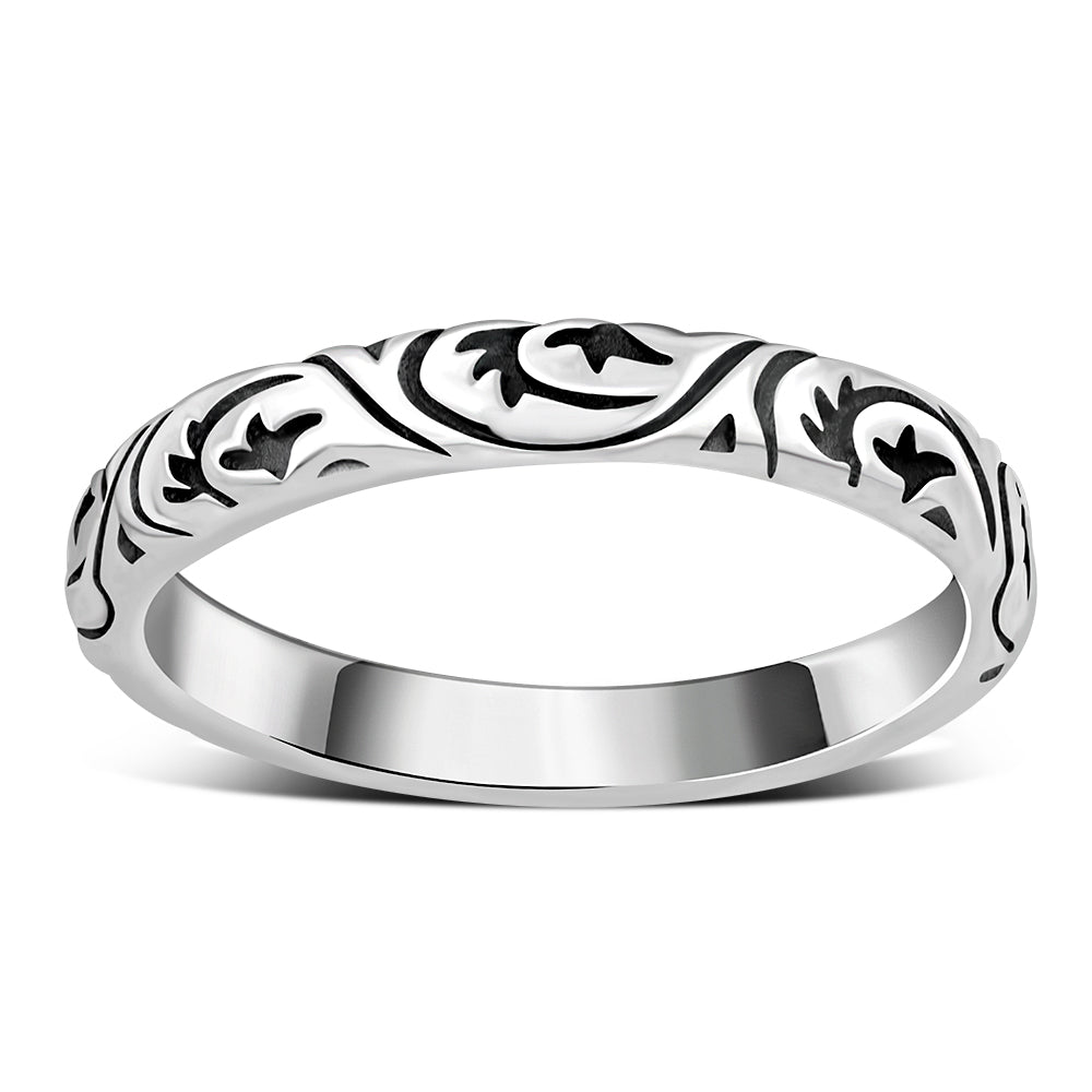 Contemporary Ring - The Obsidian Ivy Band