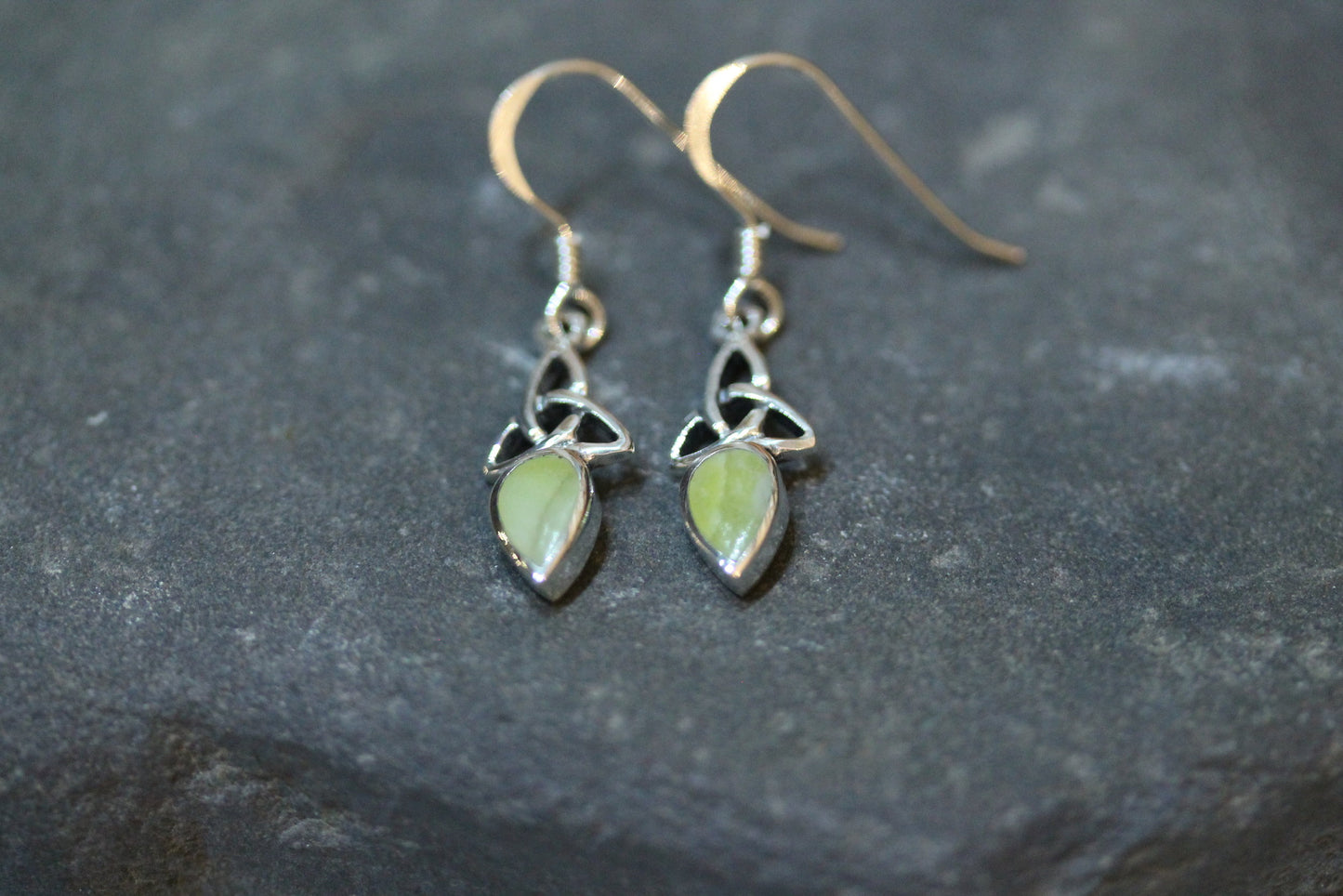 Scottish Marble Earrings - Triquetra Teardrop