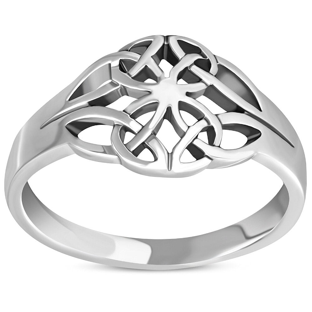 Celtic Knot Ring - Horizontal Four Seasons Knot (Thick)