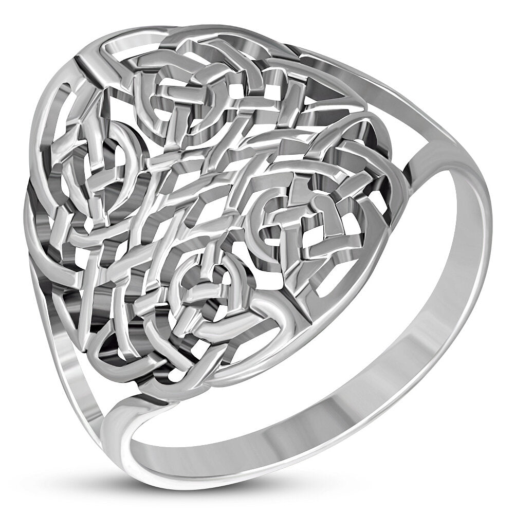 Celtic Knot Ring Thick Weave in Dara Knot Celtic Design Scotland