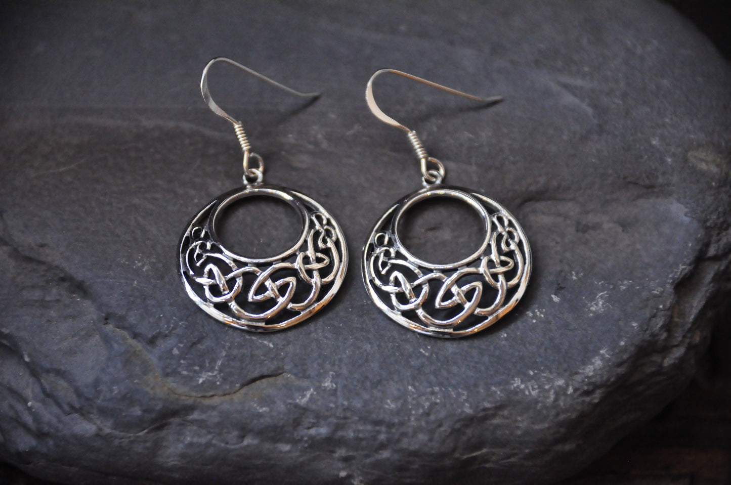 Celtic Knot Earrings - Half Moon Kells Knot