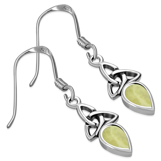 Scottish Marble Earrings - Triquetra Teardrop