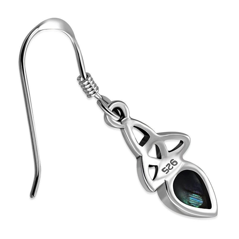 Triquetra Stone Earrings - Teardrop with Abalone