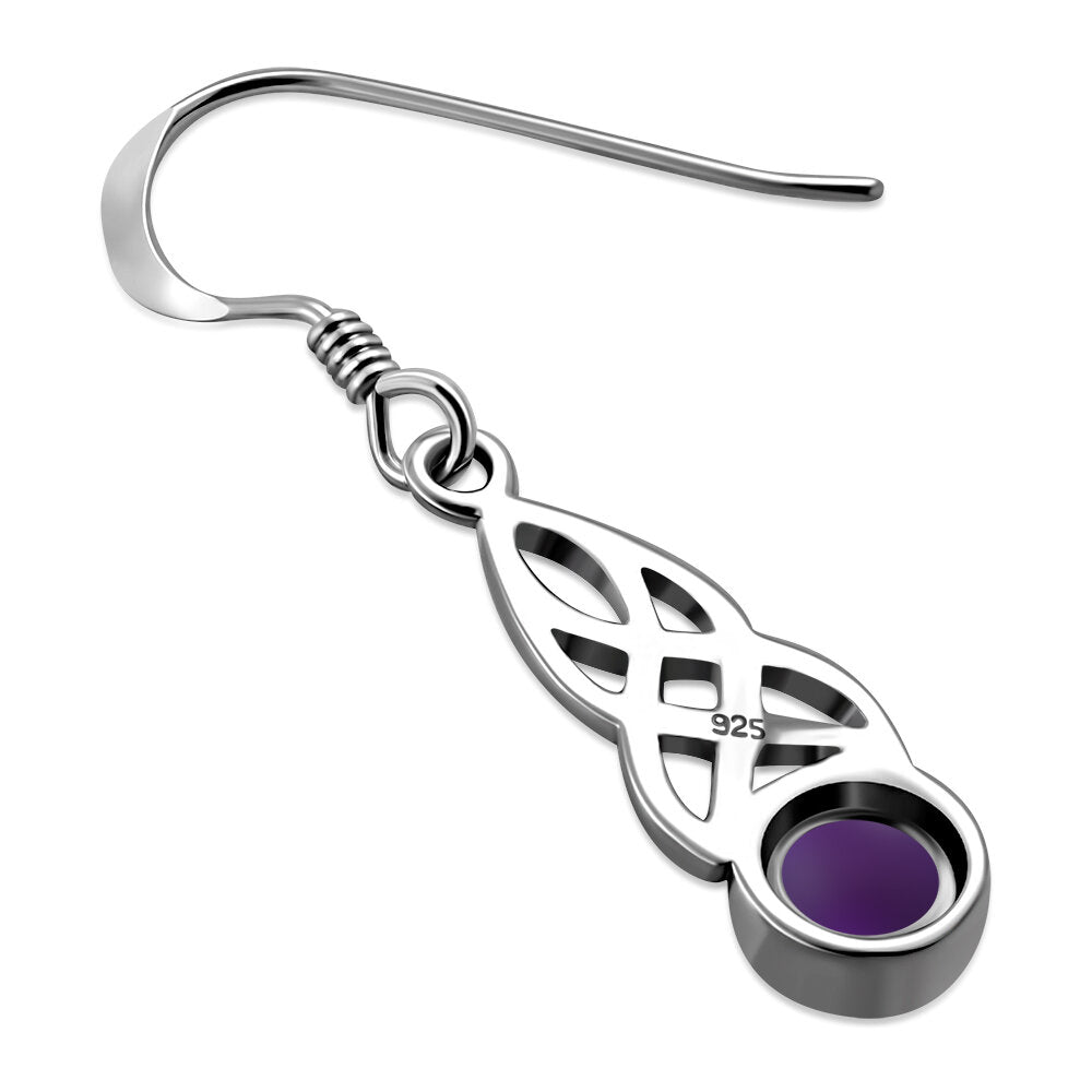 Celtic Knot Earrings - Mother-Daughter Knot with Amethyst