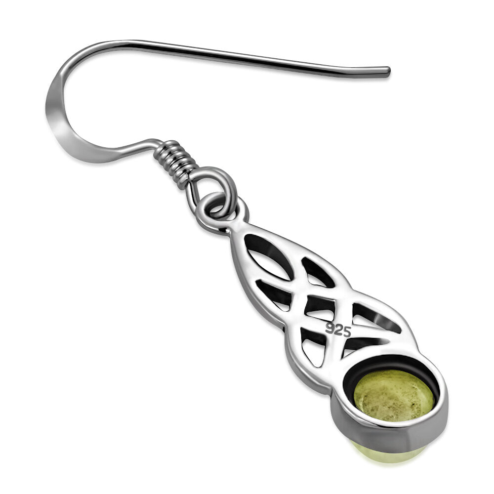 Scottish Marble Earrings - Tapered Celtic Knot Drop