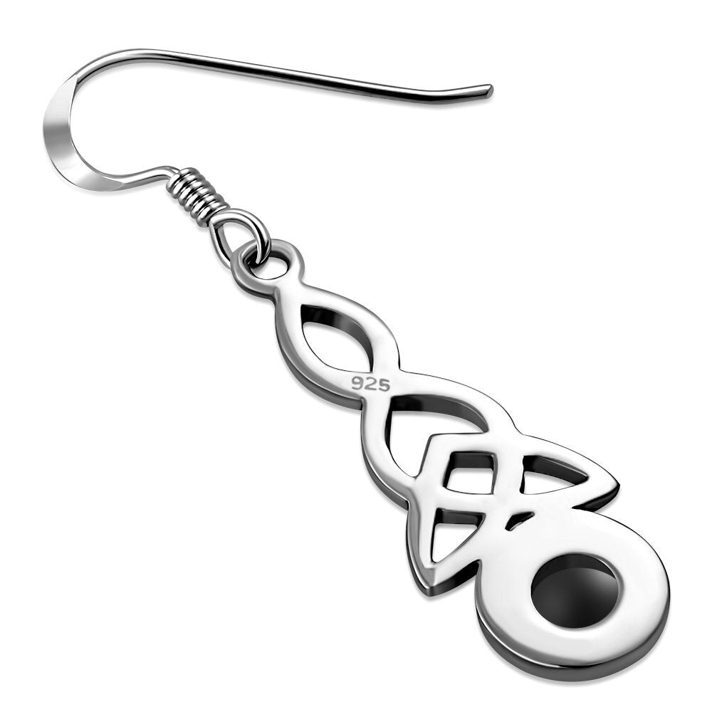Triquetra Earrings - Looped Triquetra with Black Onyx