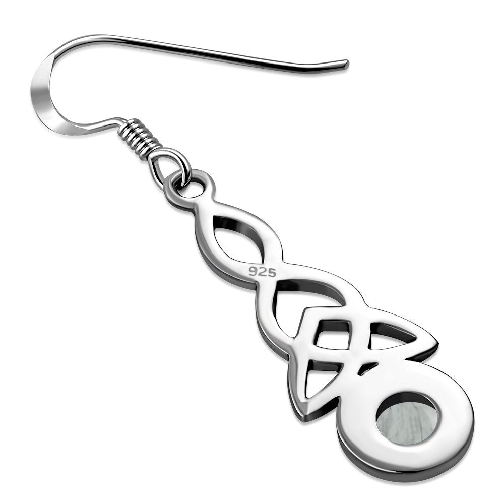 Triquetra Earrings - Looped Triquetra with Moonstone