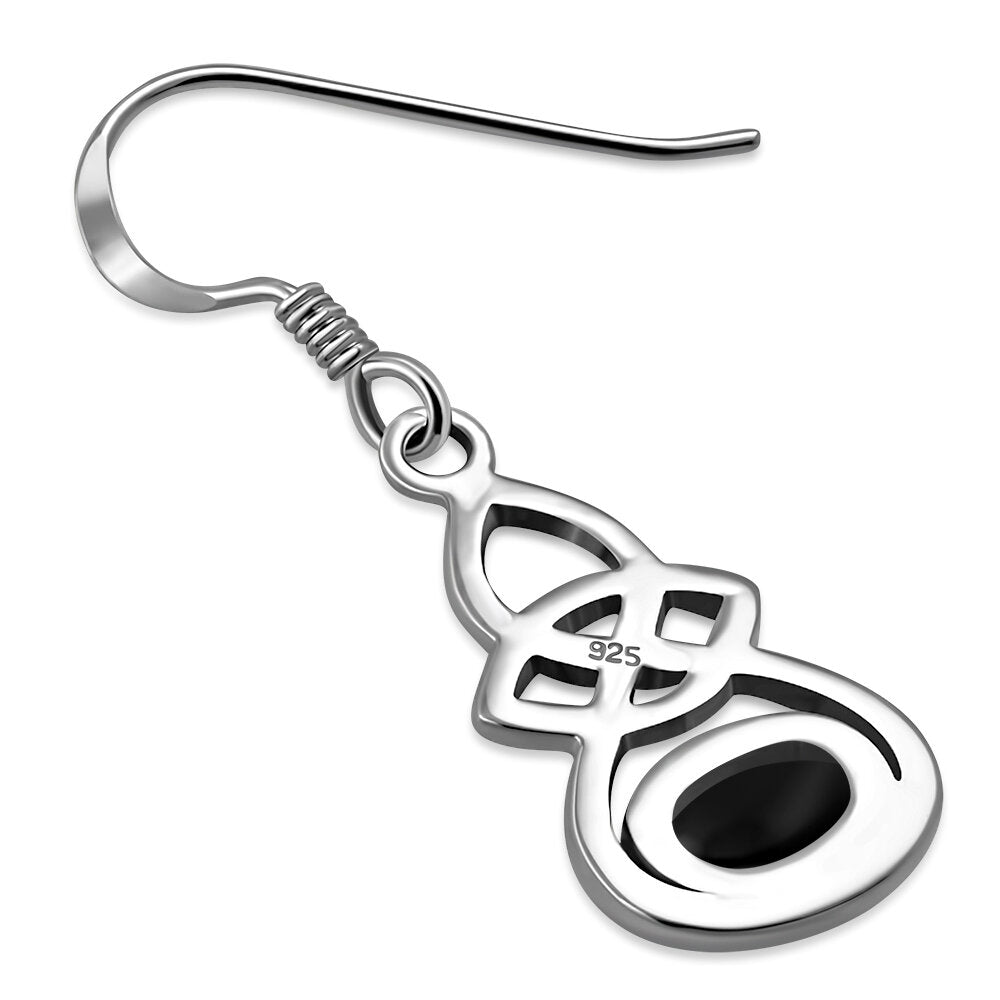 Celtic Knot Earrings - Infinity with Black Onyx Drop